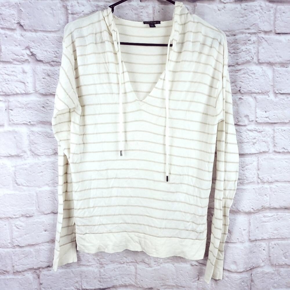 Lafayette 148 hooded sweater wool blend small